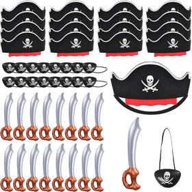 Zeedix pirate hats 16-pack, soft felt for comfortable costume play