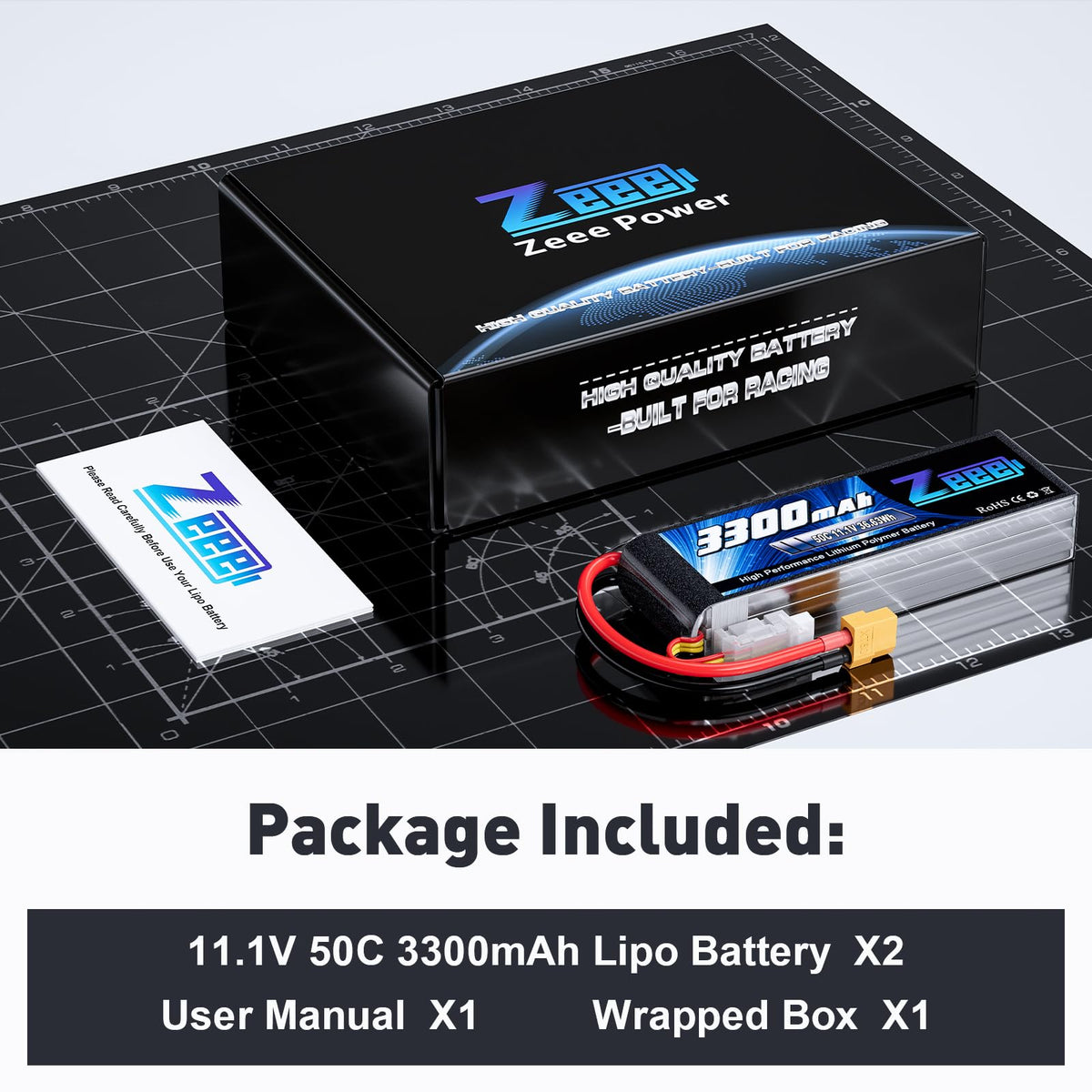 Zeee 2-pack batteries ready for multi-RC setups.