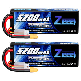 Zeee 2S 5200mAh battery with XT60 connector for reliable RC power