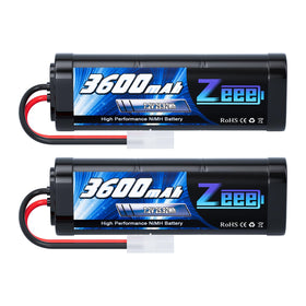 Zeee 3600mAh NiMH battery front view for RC car compatibility