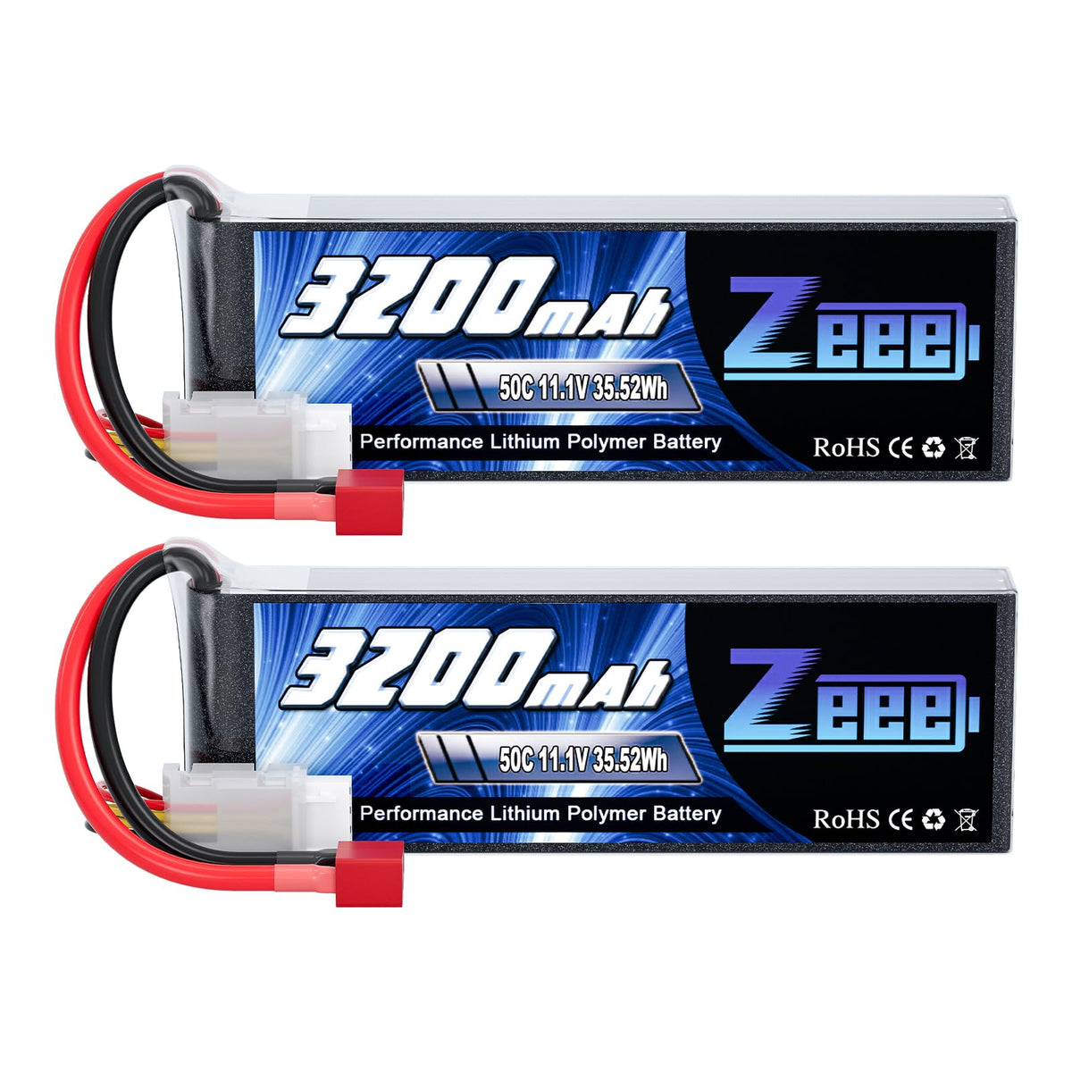 Zeee 3S 3200mAh LiPo with T connector for quick RC pack swaps