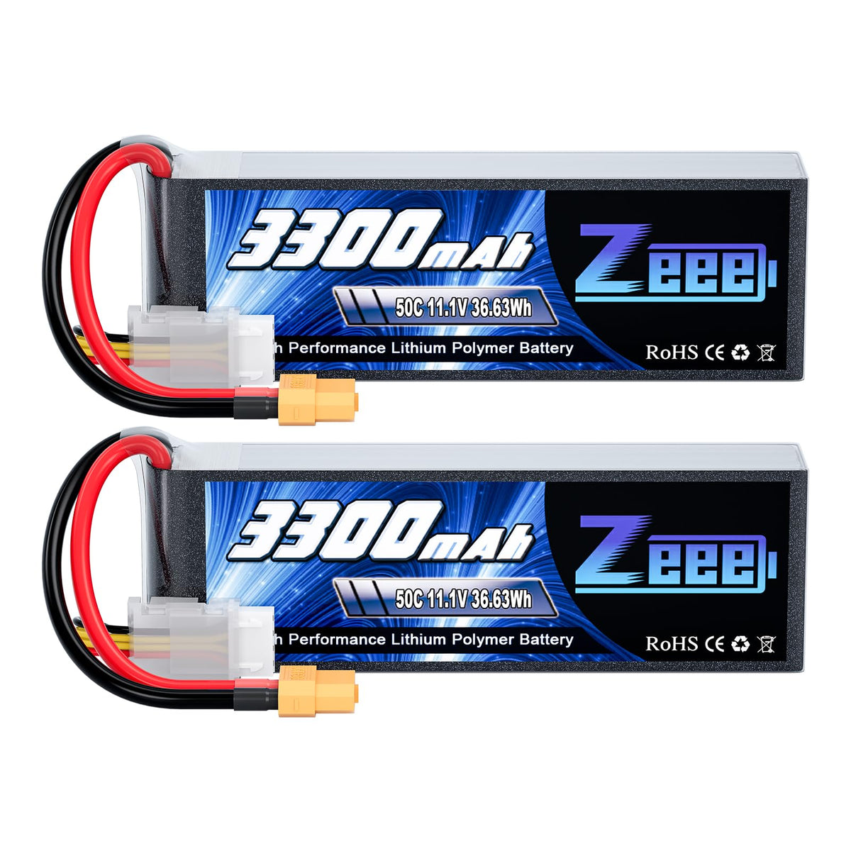 Zeee 3S 3300mAh 50C Lipo battery with XT60 for RC vehicles.