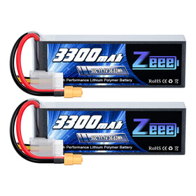 Zeee 3S 3300mAh 50C Lipo battery with XT60 for RC vehicles.