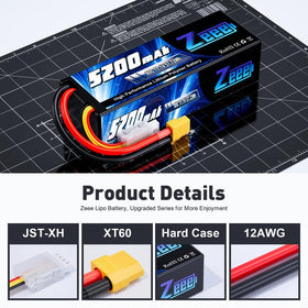 Zeee 3S 5200mAh LiPo battery weighs around 380 g for balanced mounting