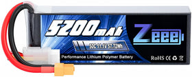 Zeee 3S 5200mAh LiPo battery with XT60 connector for extended RC flight time