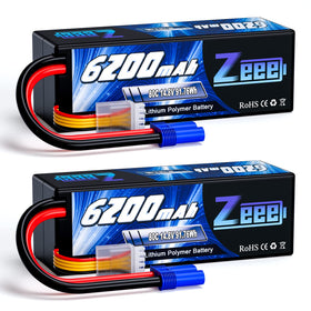 Zeee 4S 6200mAh battery with EC5 connector ready for RC car setup