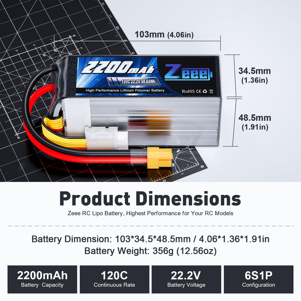 Zeee 6S LiPo battery in soft case for safe, durable RC power