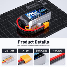 Zeee compact 75x34x26.5mm LiPo highlights slim profile for small RC models