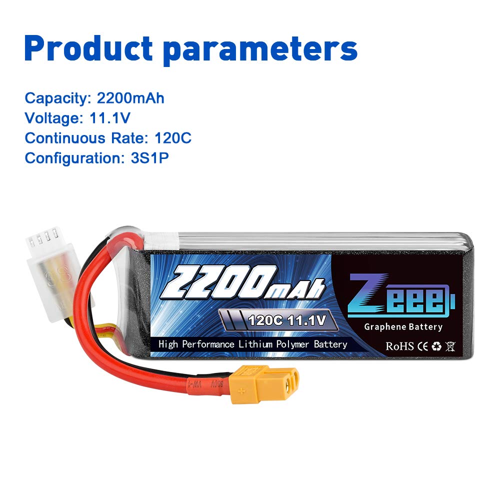 Zeee graphene RC Lipo battery powers responsive drone flights.