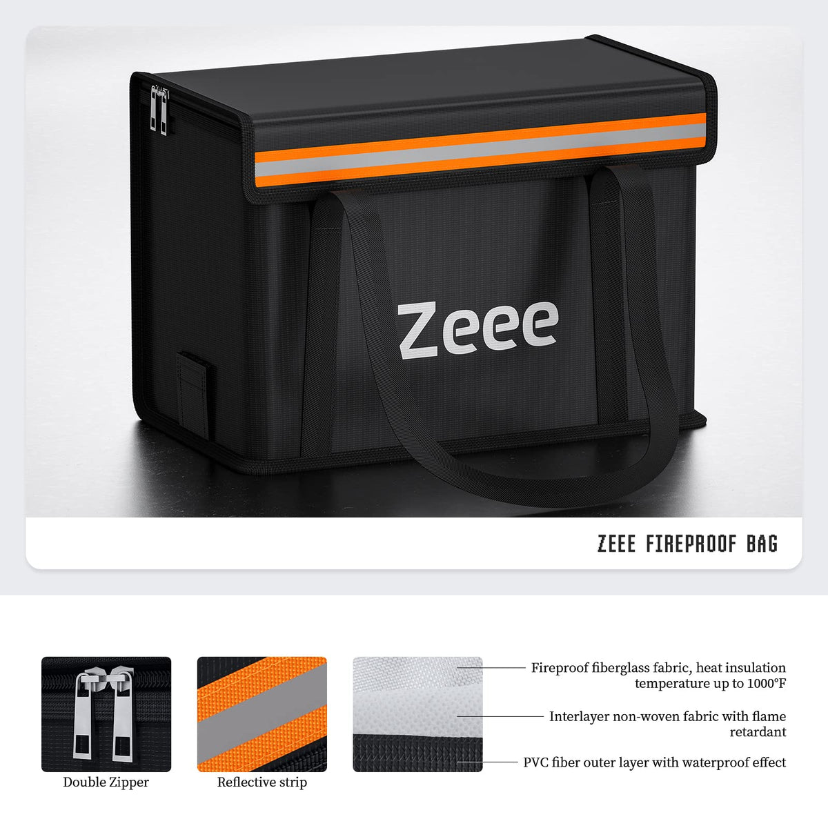 Zeee Lipo Battery Bag large capacity holds batteries and charger securely.