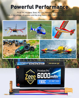 Zeee Premium Pro 2S 6000mAh demonstrates high discharge at 130C in action tests.