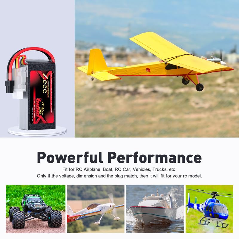 Zeee 11.1V 100C battery showing XT30 plug and robust construction