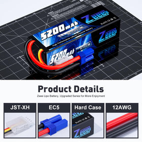 Zeee LiPo 3S battery showing compatibility with 1/10 and 1/8 scale RC models