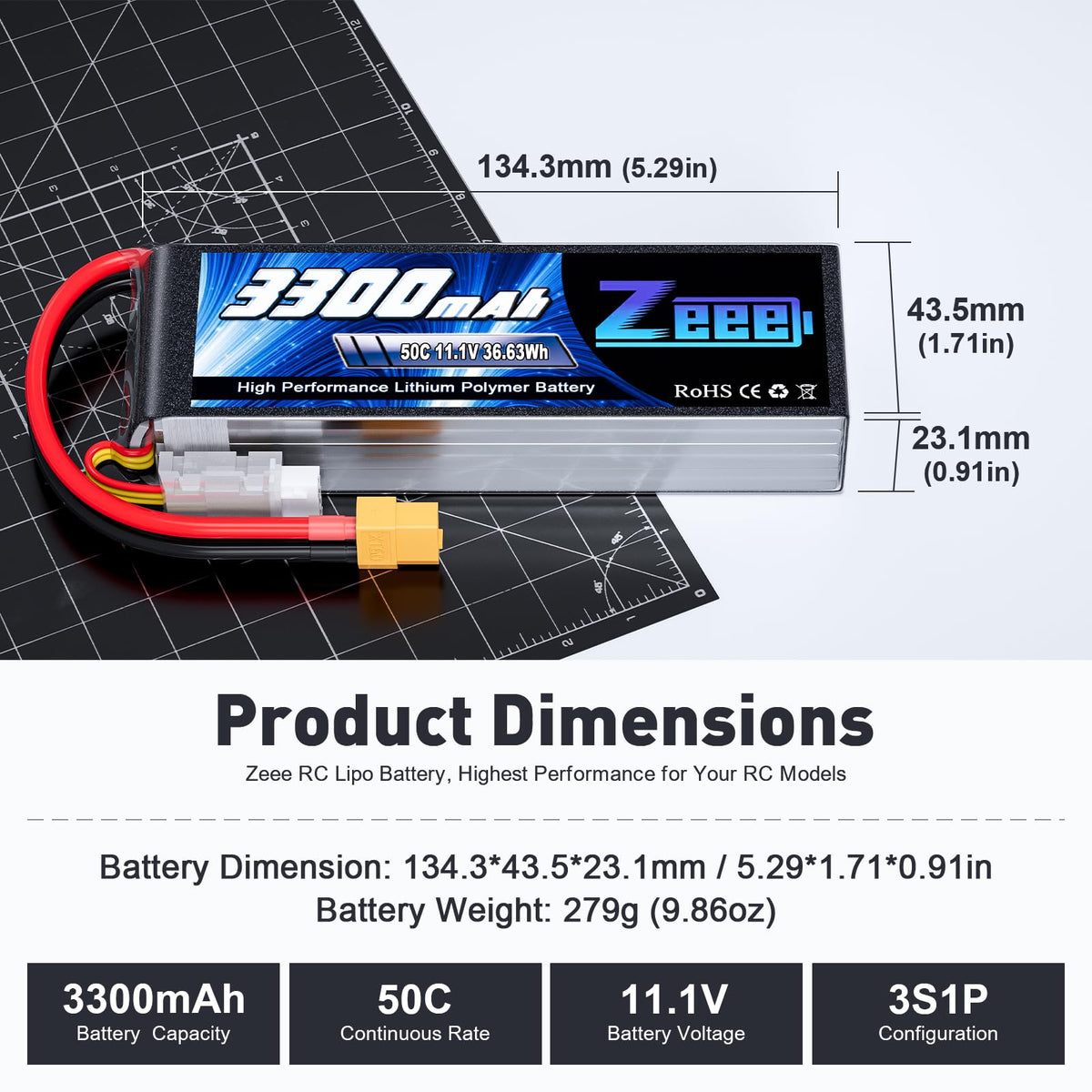 Zeee RC battery overview for cars, quads, boats.