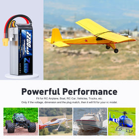 Zeee two-pack LiPo battery set with XT60 plug for versatile RC use