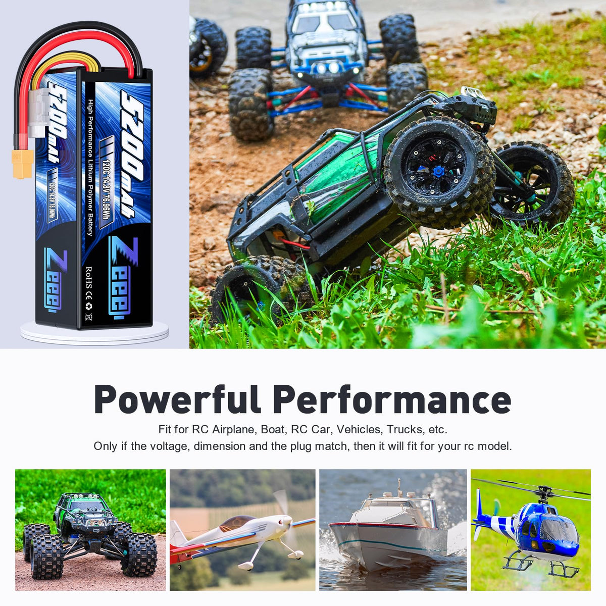 Zeee 2-pack includes two ready-to-use LiPo packs.