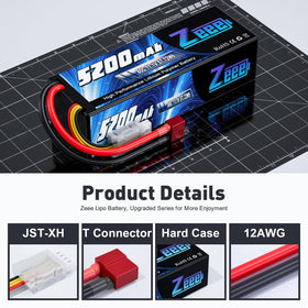 Zeee 5200mAh RC car battery powering 1/10-scale models with reliable runtime
