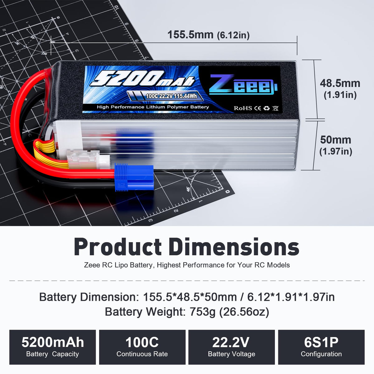 Zeee soft pack RC battery design emphasizes compactness and flexibility for tight spaces.