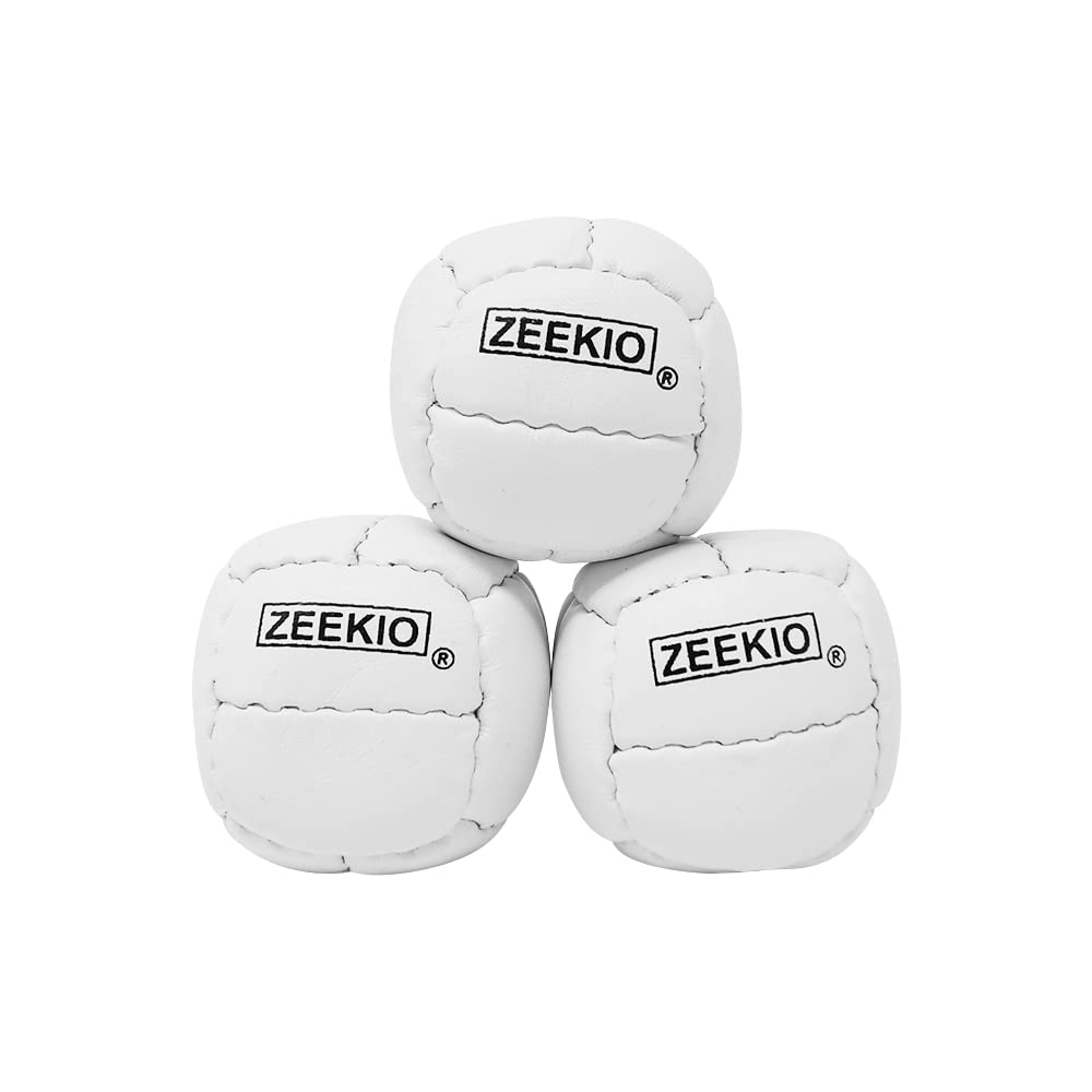 Zeekio Galaxy three-pack white juggling balls ready for practice sessions.