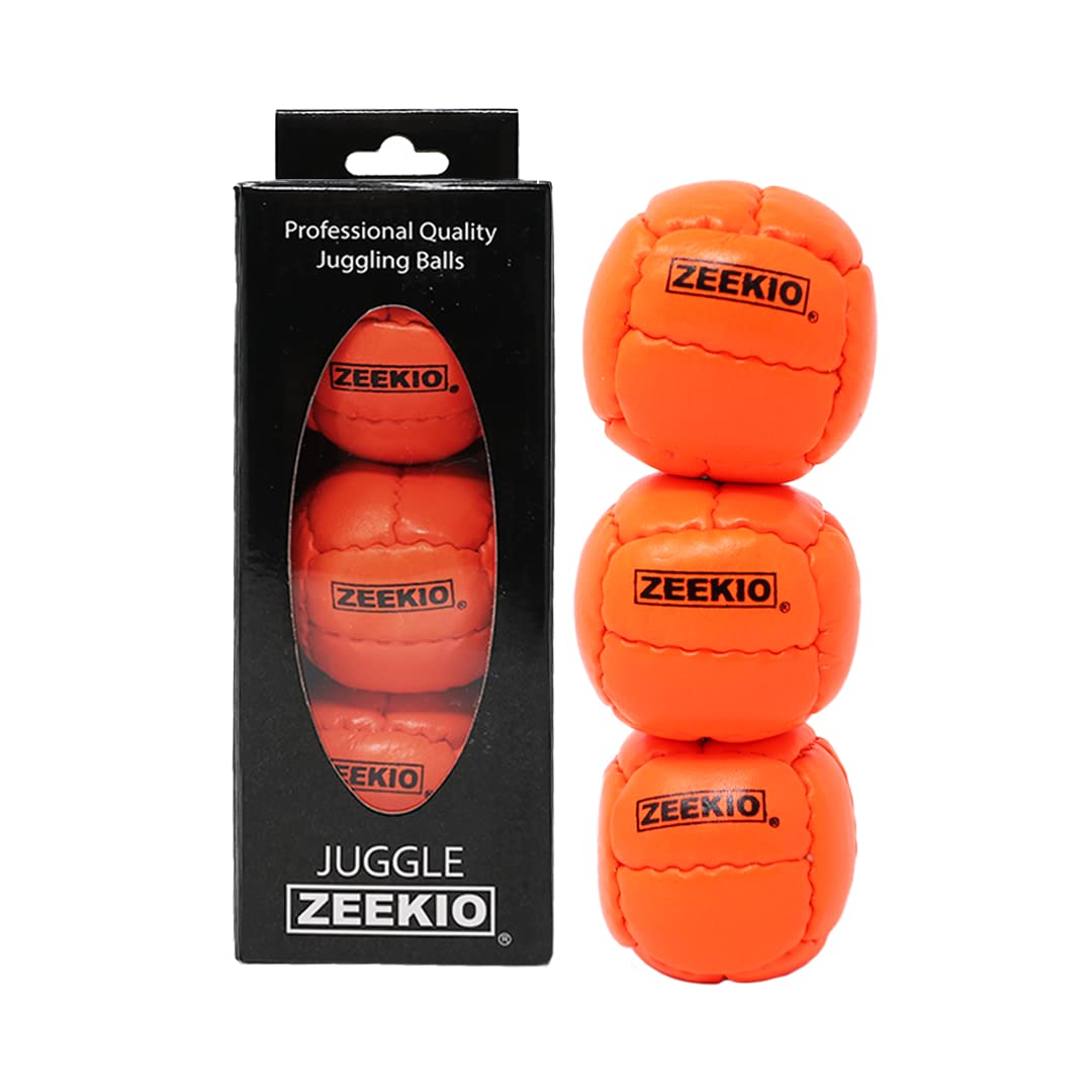Zeekio Galaxy juggling ball front view highlighting premium leather grip for practice.