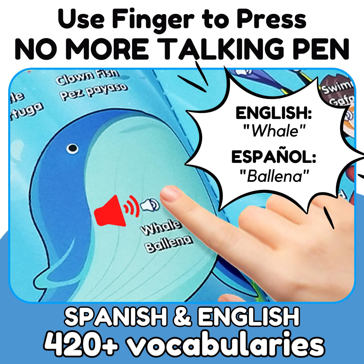 ZeenKind animal page with audio pronunciation for early language skills.