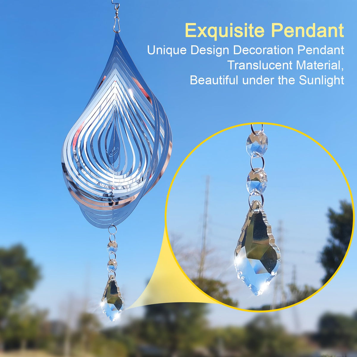 Zeewoo pendant decorations for wind spinner enhance outdoor styling.