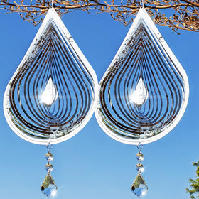 Zeewoo wind spinner 3D teardrop assembly with reflective surfaces to deter birds.