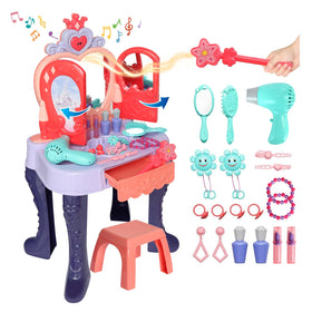 Zefinot toddler vanity table with mirror promotes imaginative play and self-confidence.