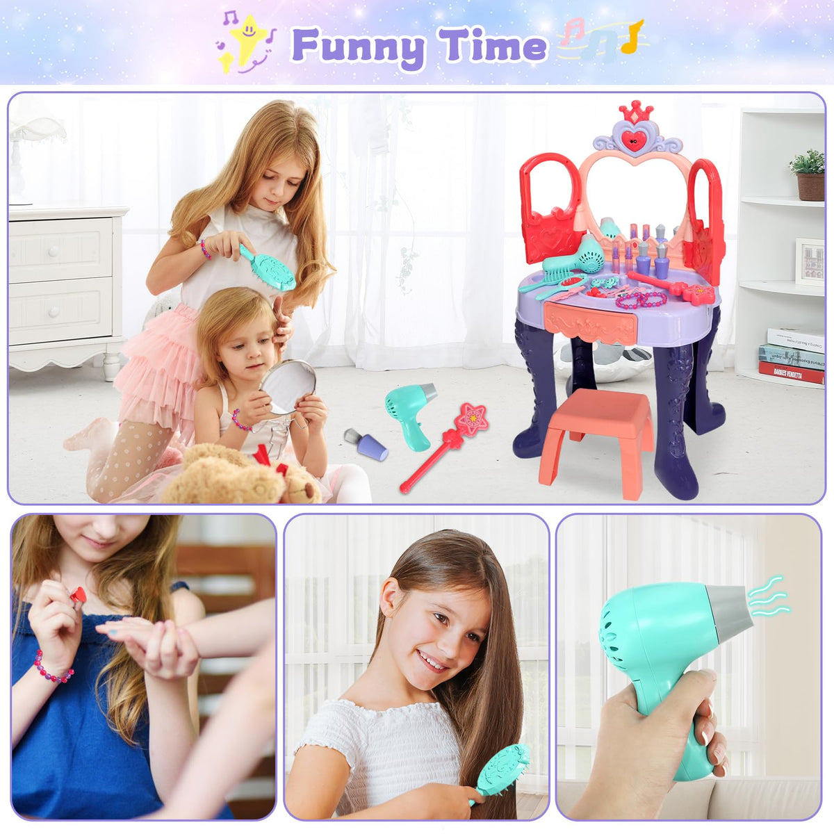 Zefinot toy makeup accessories set for pretend cosmetics play.