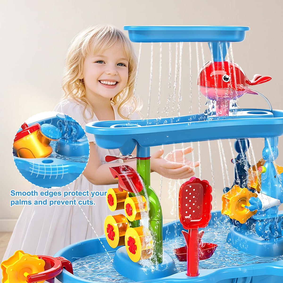 Outdoor play setup for Zefinot water table in backyard or patio.