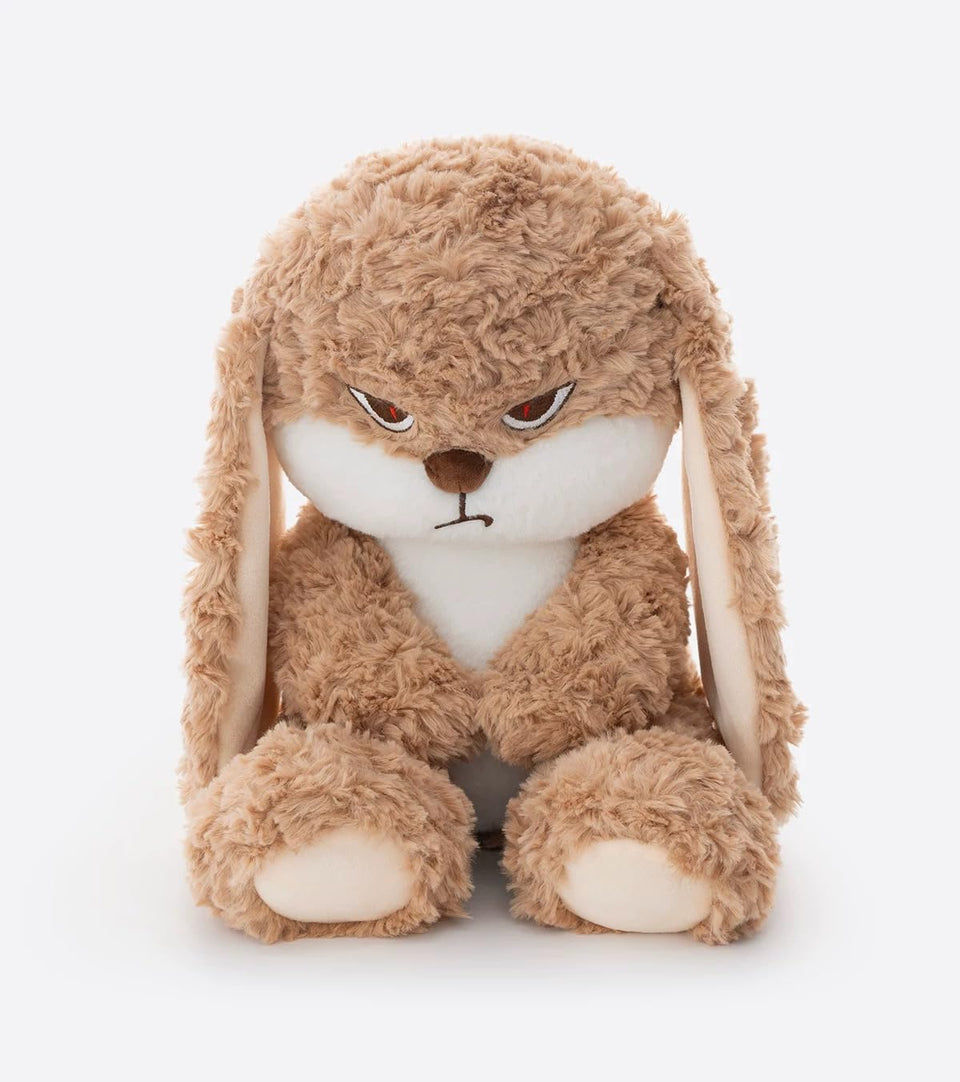 ZEIO Grumpy Bunny plush with soft fur for cozy cuddling and comfort