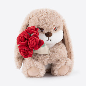 Zeiove bunny plush with embroidered eyes and floppy ears, safe cuddle buddy.