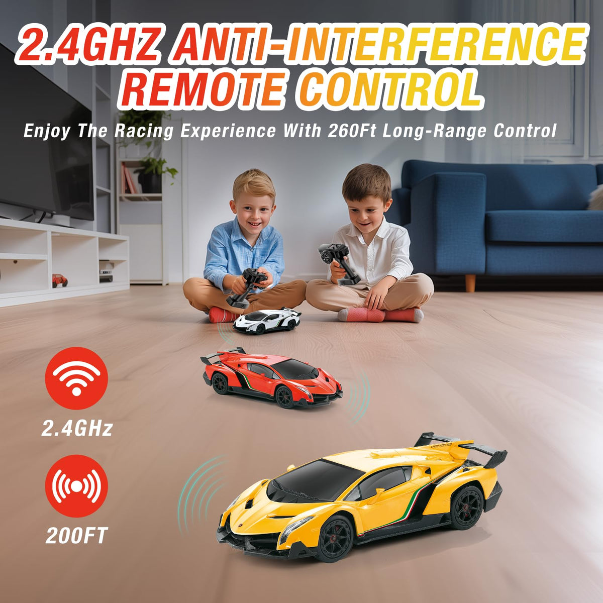 Two high-capacity batteries extend playtime to over an hour.