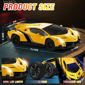 4WD traction enhances stability on floors and pavement during drift sessions.