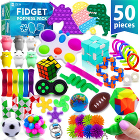 Zen Laboratory fidget poppers pack 50pcs — versatile sensory toys for focus in classrooms.