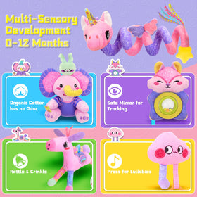 Zendstanding crinkly elephant provides tactile exploration for little hands