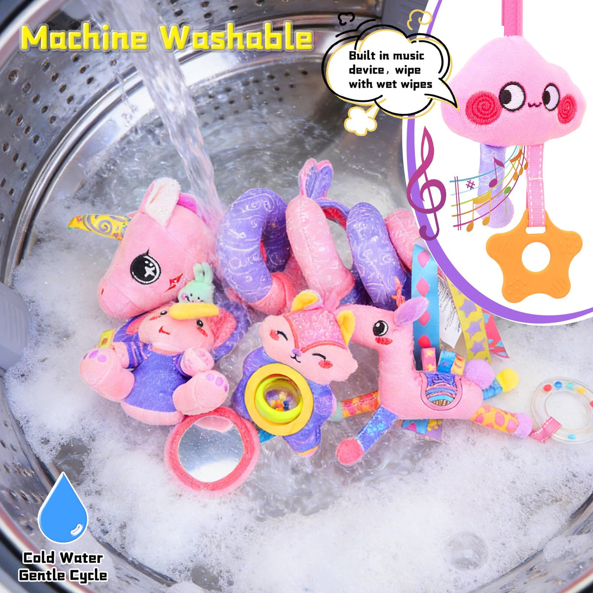 Zendstanding secure-fit strap keeps the toy firmly attached