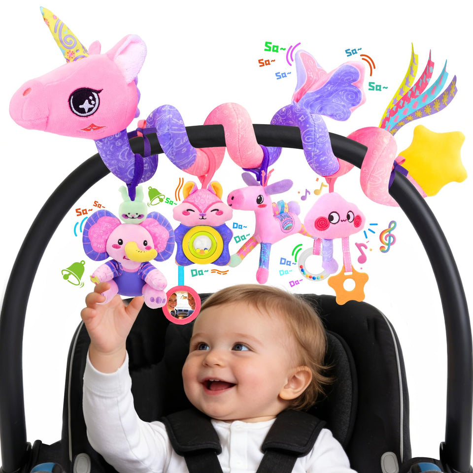 Zendstanding unicorn musical cloud toy soothes babies with lullabies during travel