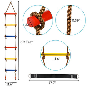 ZENFUN rope ladder close-up showing non-slip rungs for secure climbing
