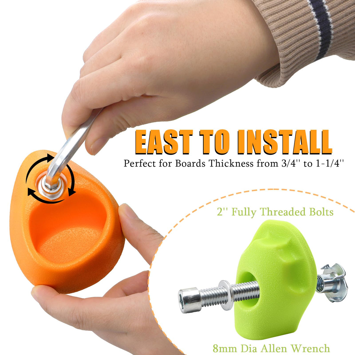 ZENFUN ergonomic textured grips on rock holds for tactile feedback