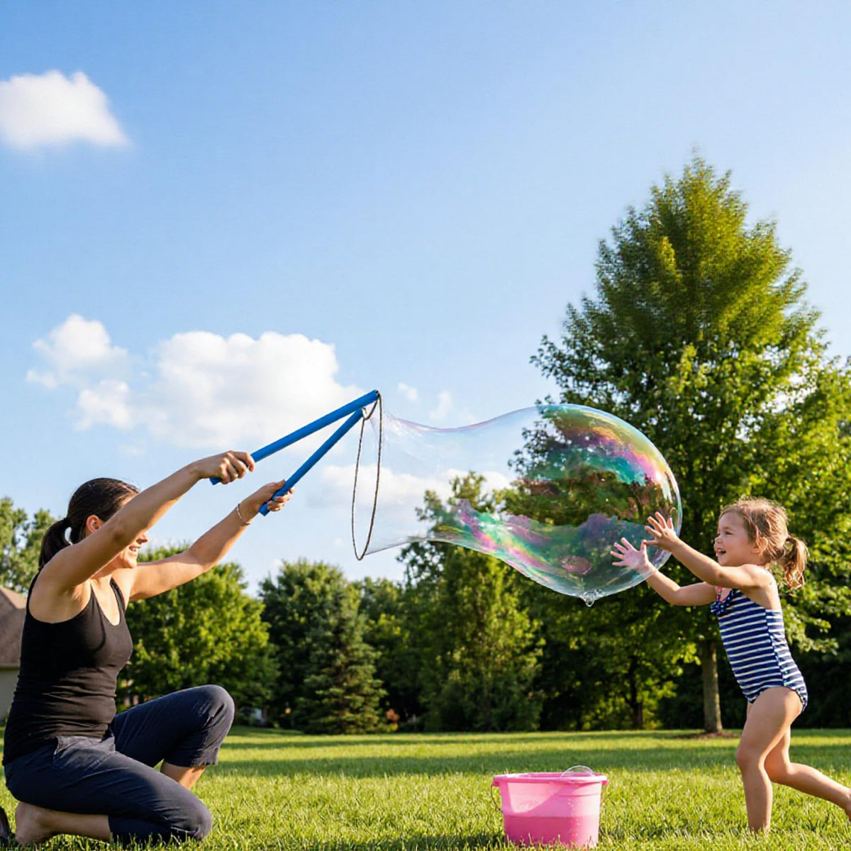 ZENFUN outdoor party bubbles kit supports families sharing joyful moments.