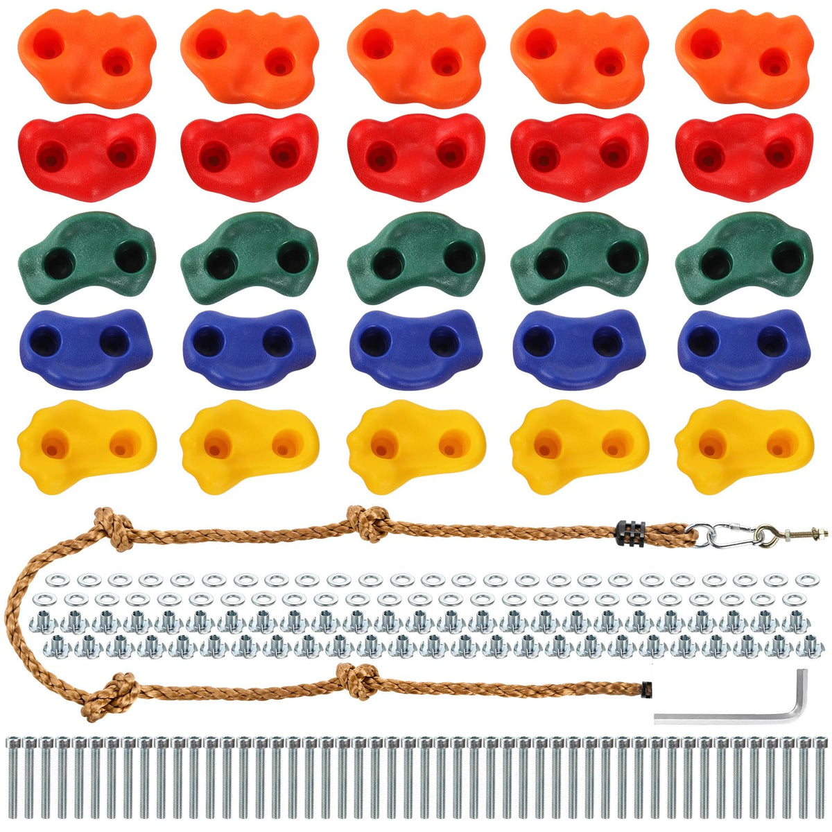 ZENFUN rock holds in multiple colors for safe indoor climbing play.