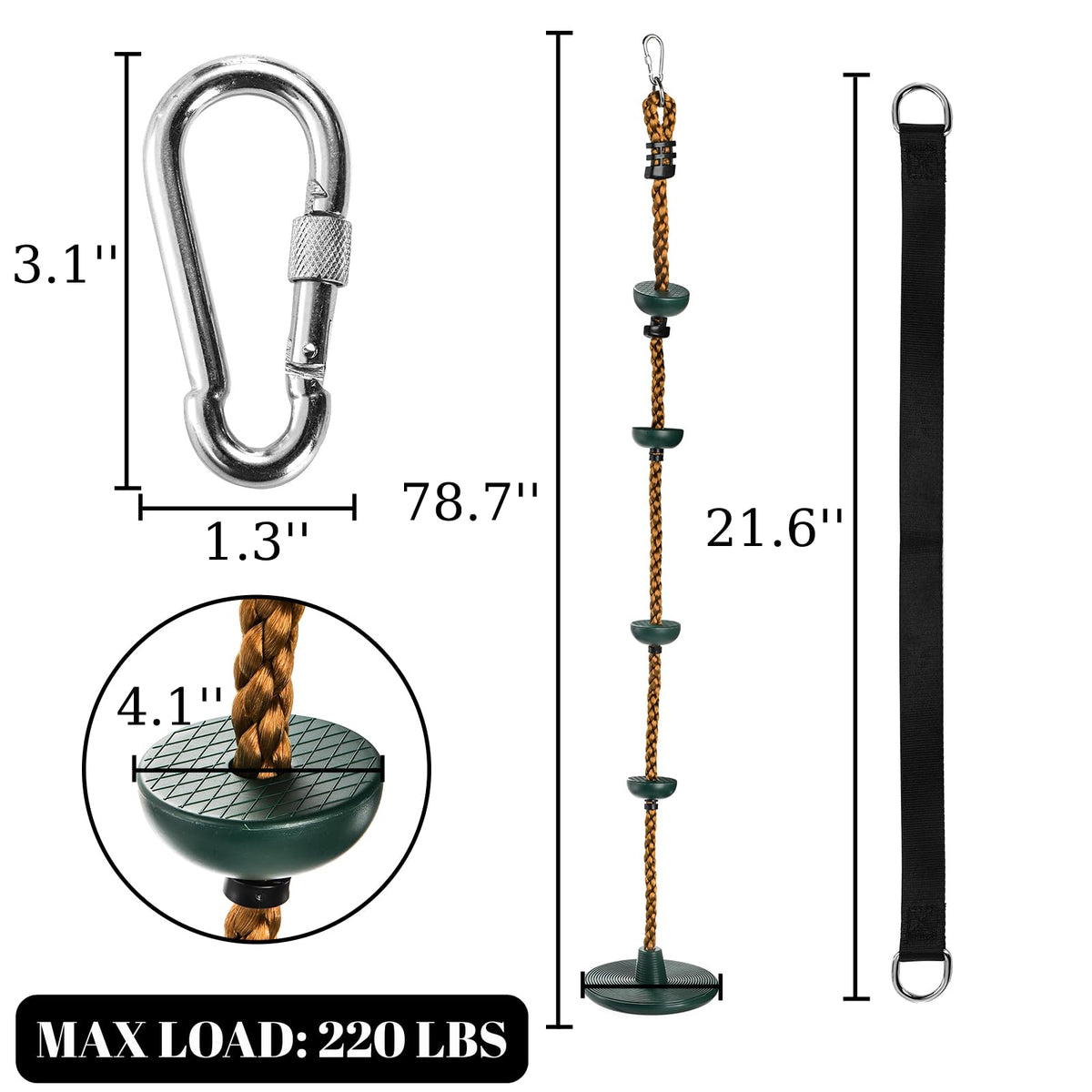 ZENFUN rope swing assembly easy to install for quick backyard setup