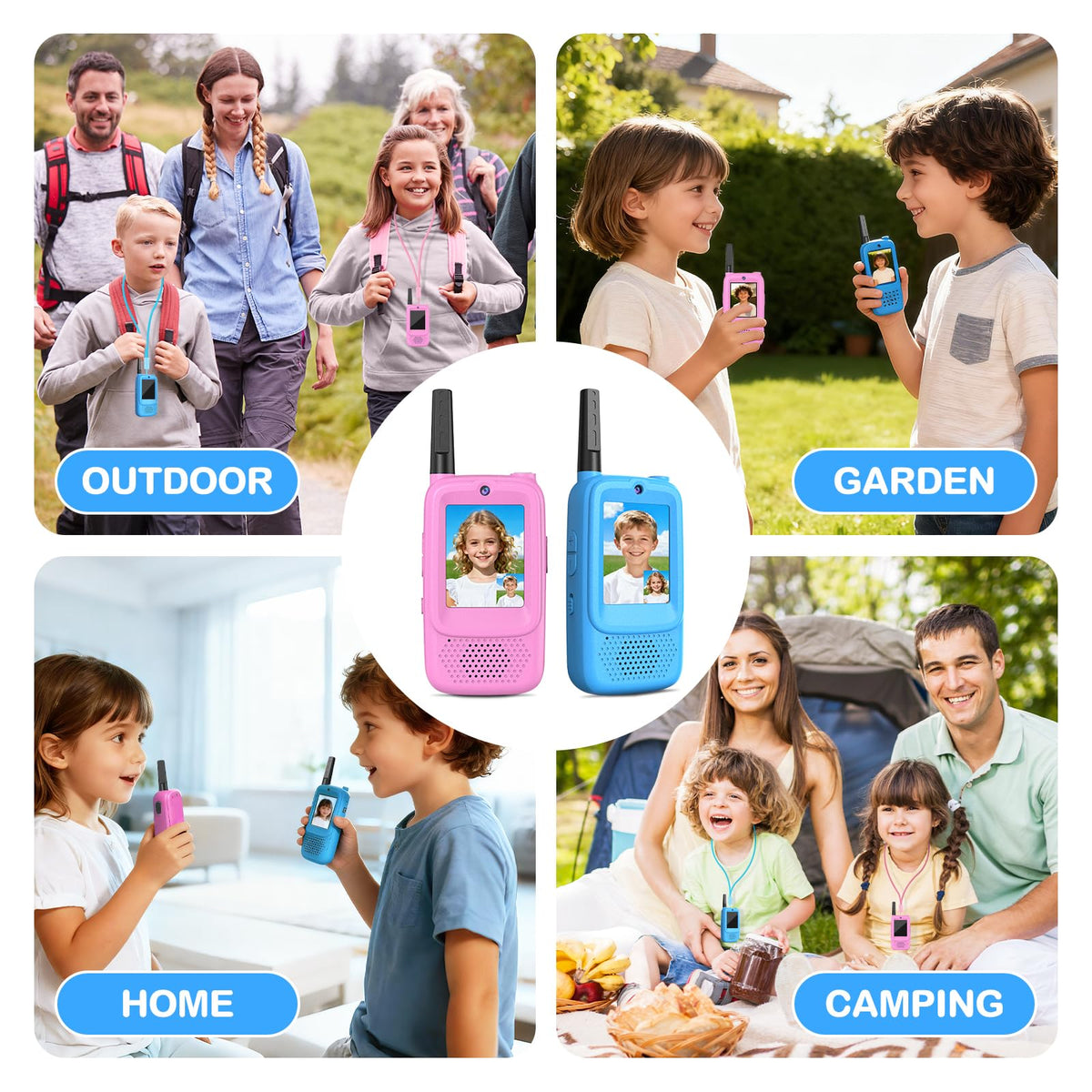 ZENLEA Walkie Talkie with voice modes illustration showing playful role-play features.