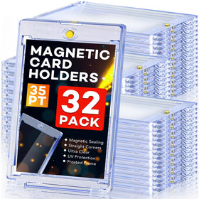 ZENOWICK 32ct magnetic card holders front view with clear display and sturdy acrylic protection.