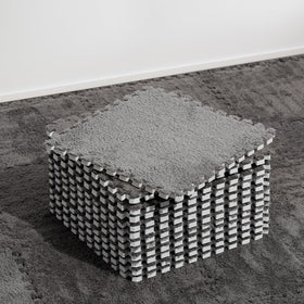 ZENOWICK plush interlocking tile gray assembly showcases safe cushioned play zone.