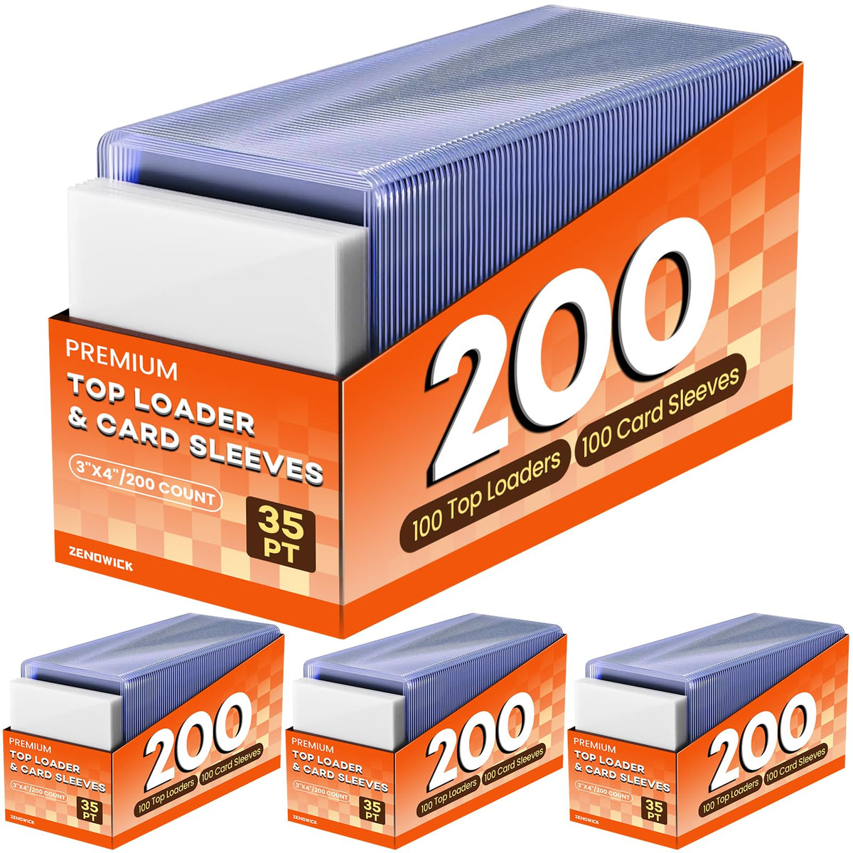 Zenowick top loaders 3x4 clear view protect cards during display.