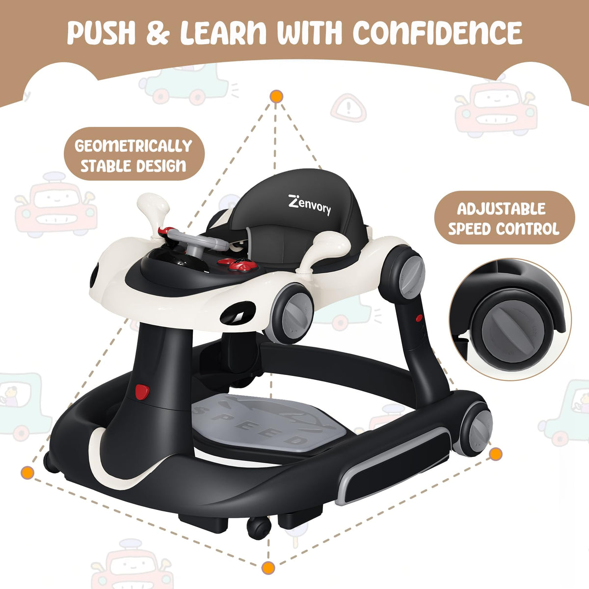 Zenvory adjustable-height wheels customize fit as baby grows