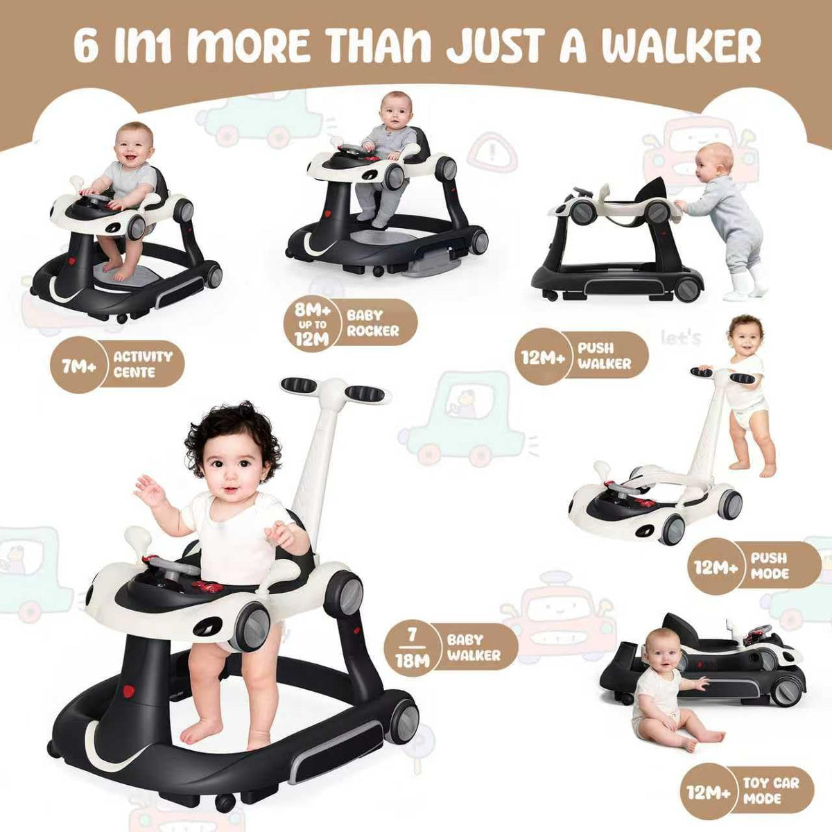 Zenvory baby walker in bouncer and rocker mode for safe relaxation