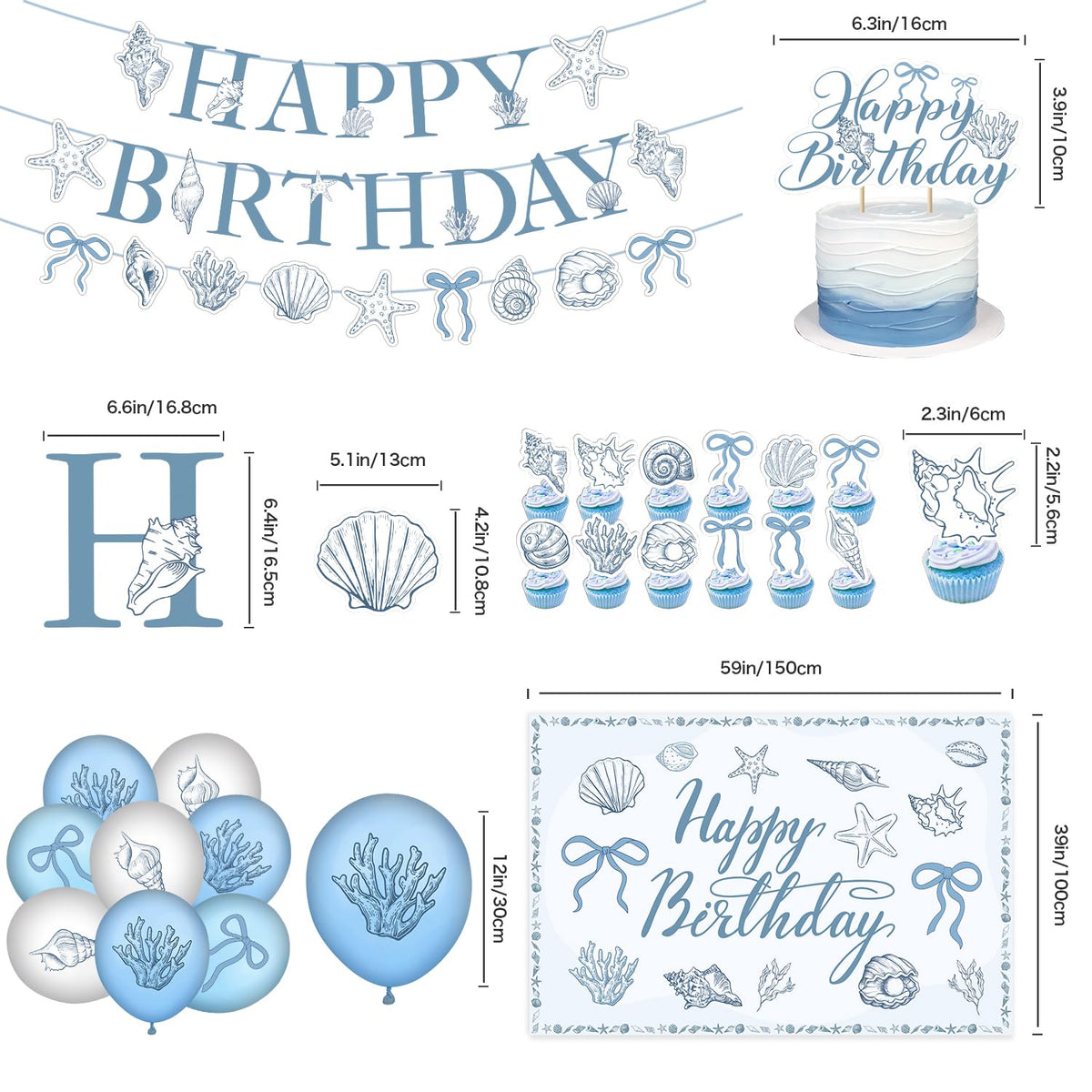 ZEQICALF seashell backdrop creates a serene ocean-inspired setting.
